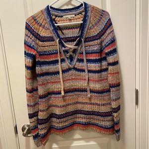 Rebecca Minkoff Lace-Up Wool Sweater